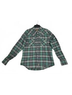 Wrangler Retro Premium Pearl Snap Western Long Sleeve Button-Up Shirt Large b18